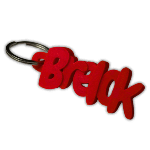 brelok z własnym tekstem